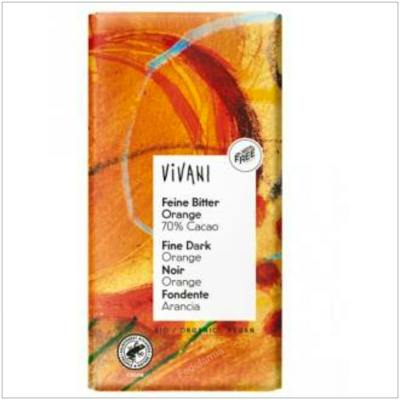 VIVANI CHOCOLATE NEGRO 70% con naranja 100gr. BIO VEGAN