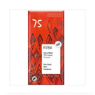 CHOCOLATE NEGRO PANAMA 75% azucar coco 80gr. VEGAN