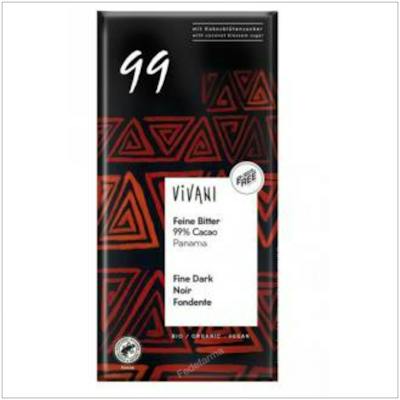 VIVANI CHOCOLATE NEGRO 99% PANAMA azucar coco 80gr. VEGAN