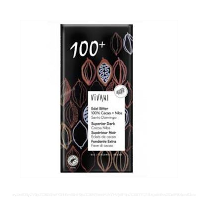 CHOCOLATE NEGRO SUPERIOR 100% nibs cacao 80g VEGAN