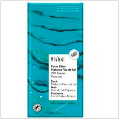 VIVANI CHOCOLATE NEGRO 75% PANAMA flor de sal 80gr VEGAN