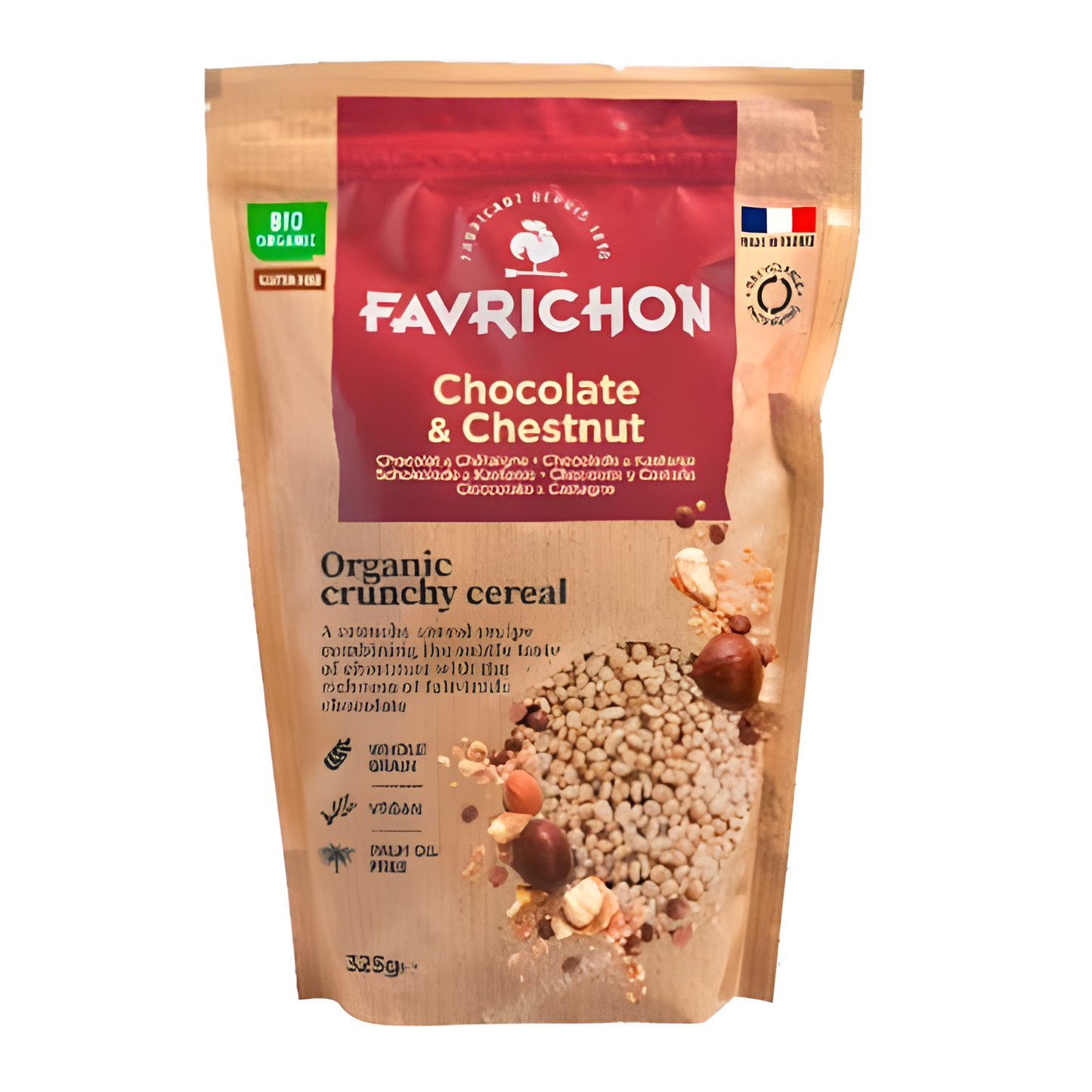 FAVRICHON CRUNCHY MUESLI CHOCOLATE -CASTAÑA 325gr.BIO SG VEGAN