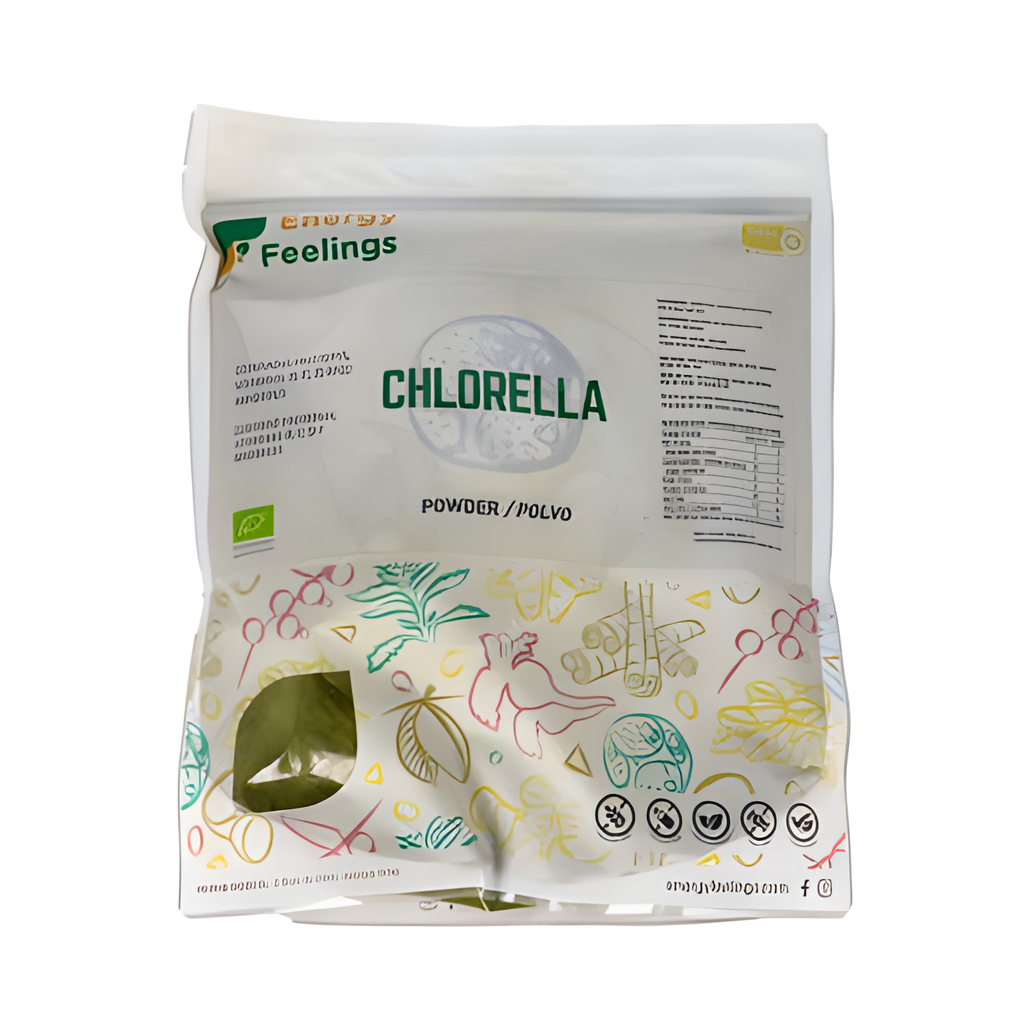 ENERGY FEELINGS CHLORELLA polvo 1kg. ECO VEGAN SG