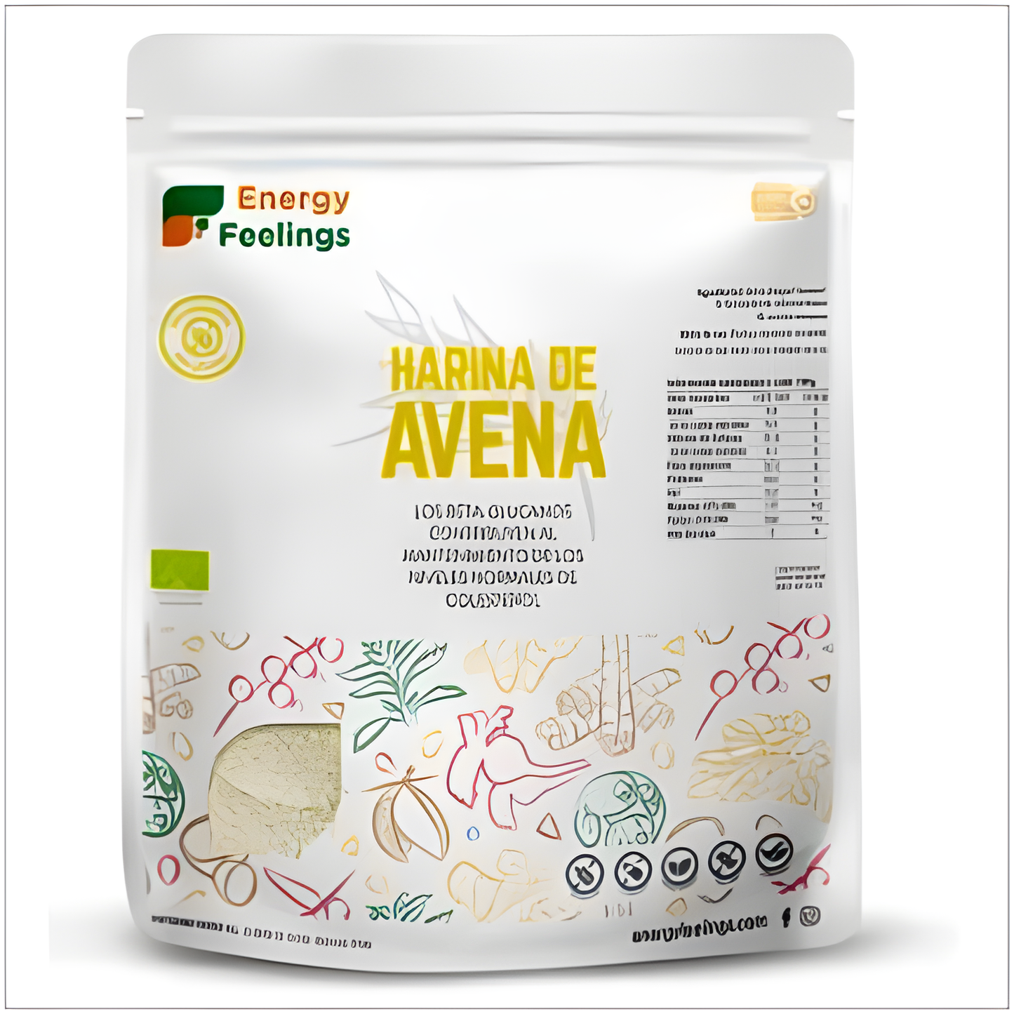 ENERGY FEELINGS HARINA DE AVENA 1kg. ECO VEGAN SG