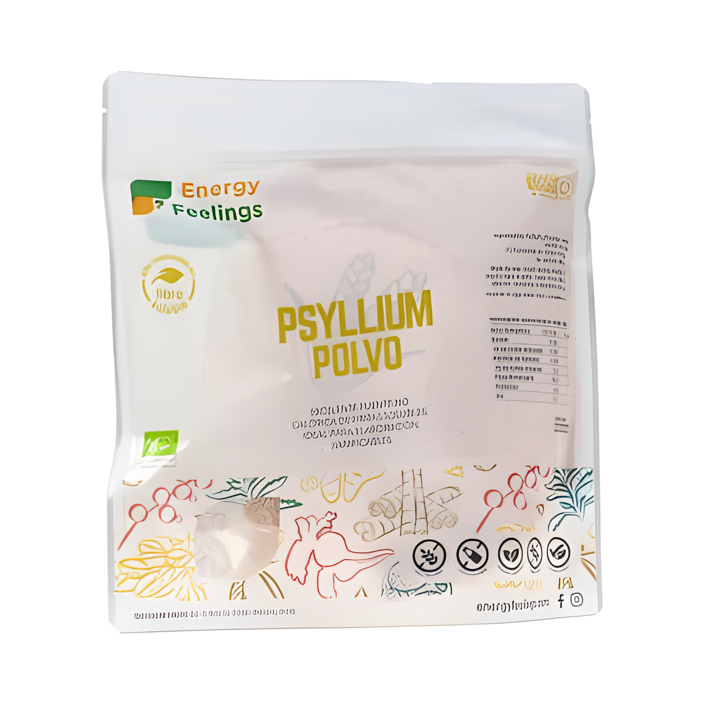 Energy Feelings Psyllium Polvo 500gr. Eco Vegan Sg