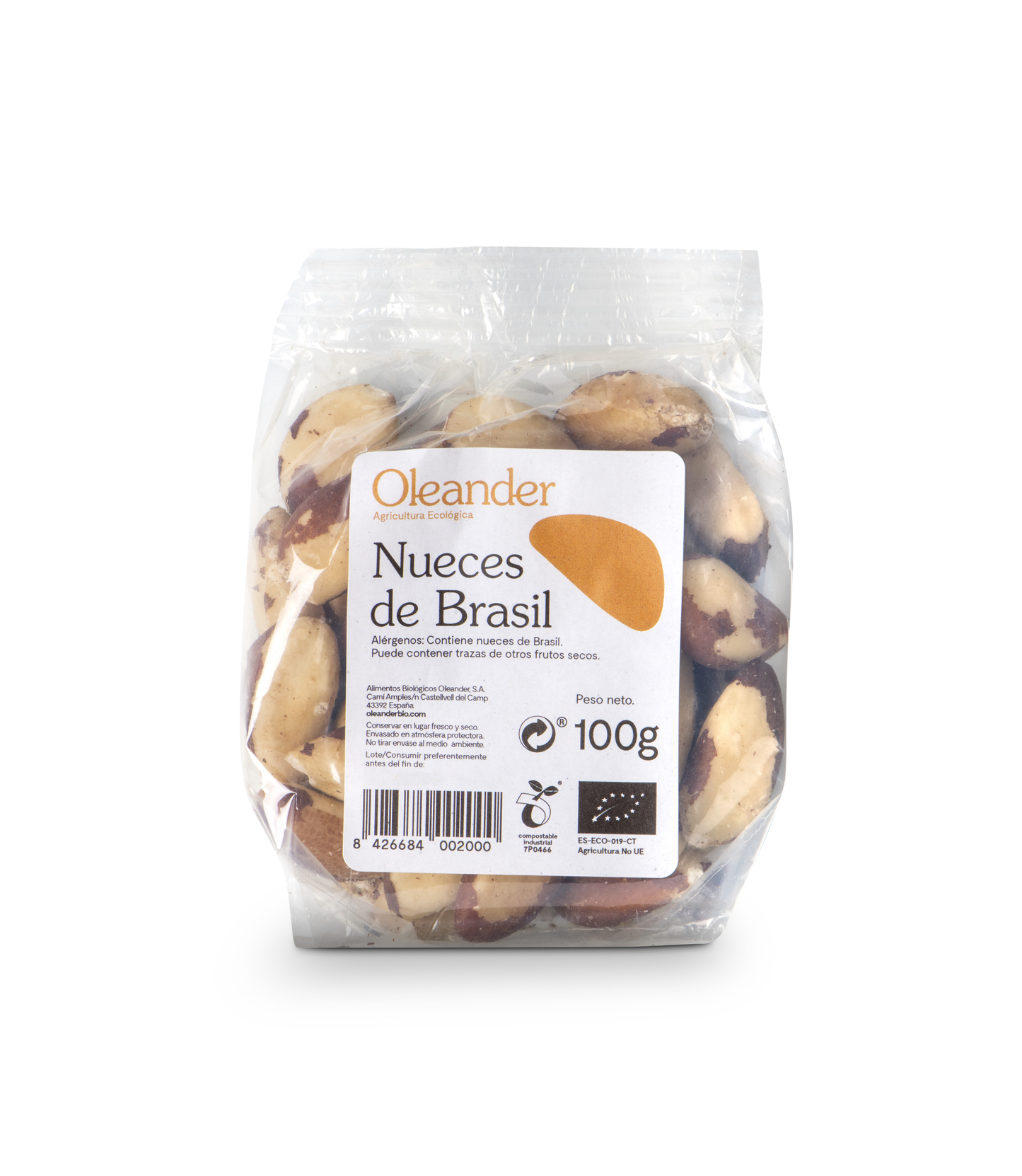 Oleander Nueces del Brasil Bio S/g 100 G Vegan