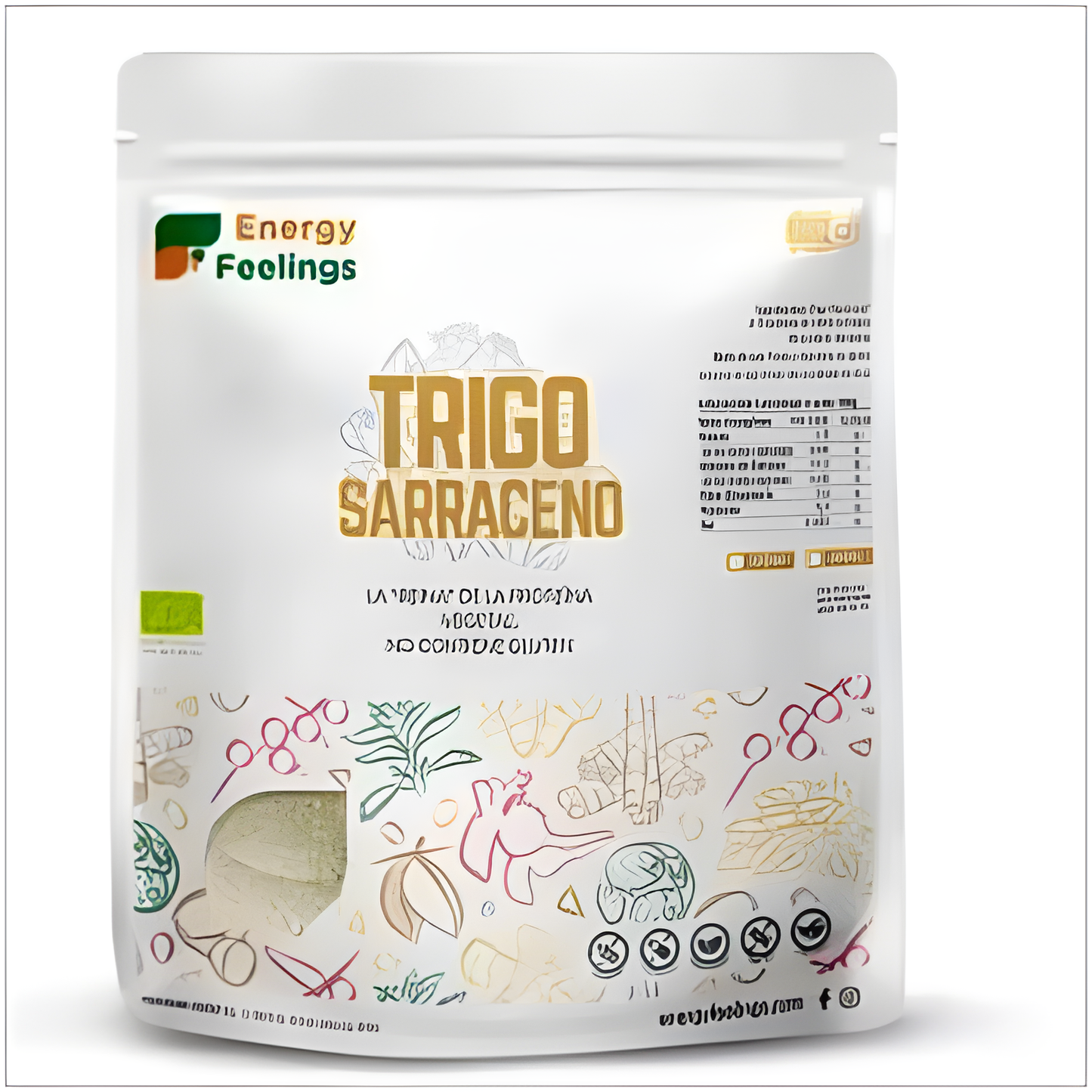 Energy Feelings Trigo Sarraceno Harina 1kg. Eco Vegan Sg