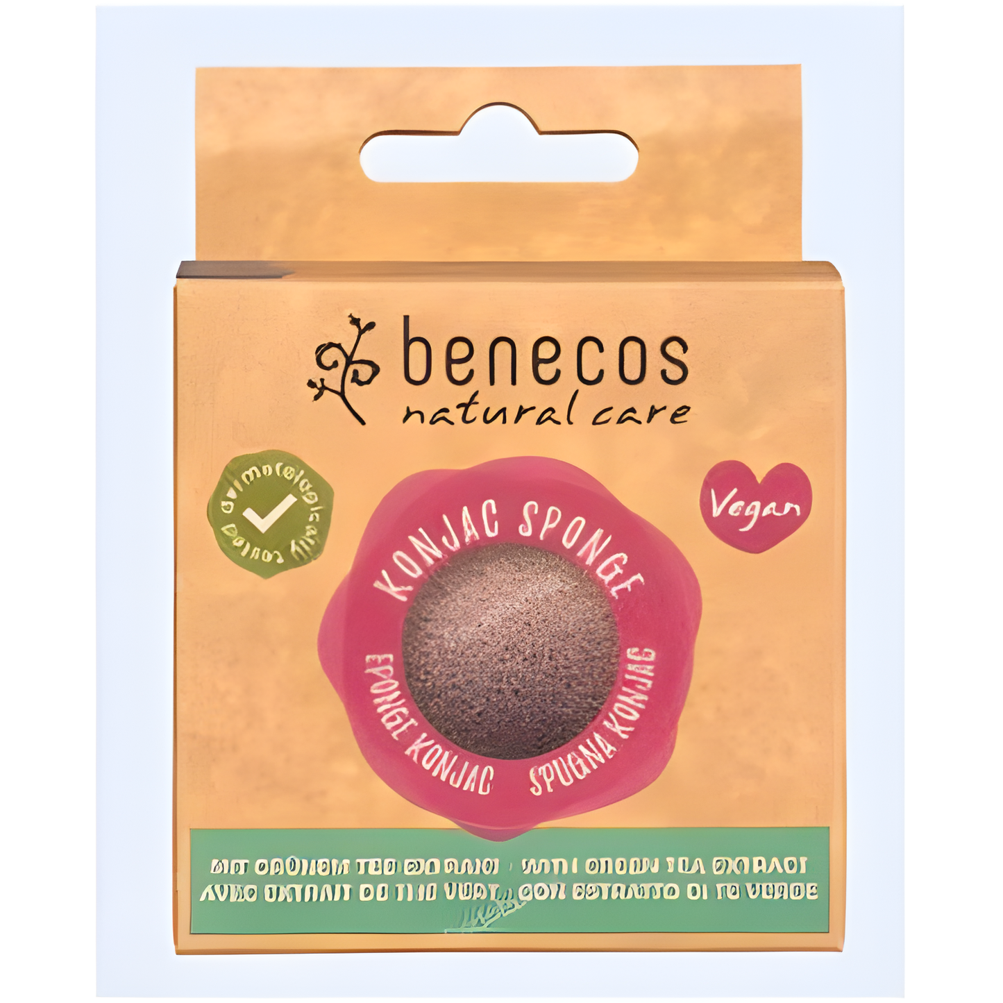 Benecos Esponja Konjac Te Verde Piel Mixta. Vegano