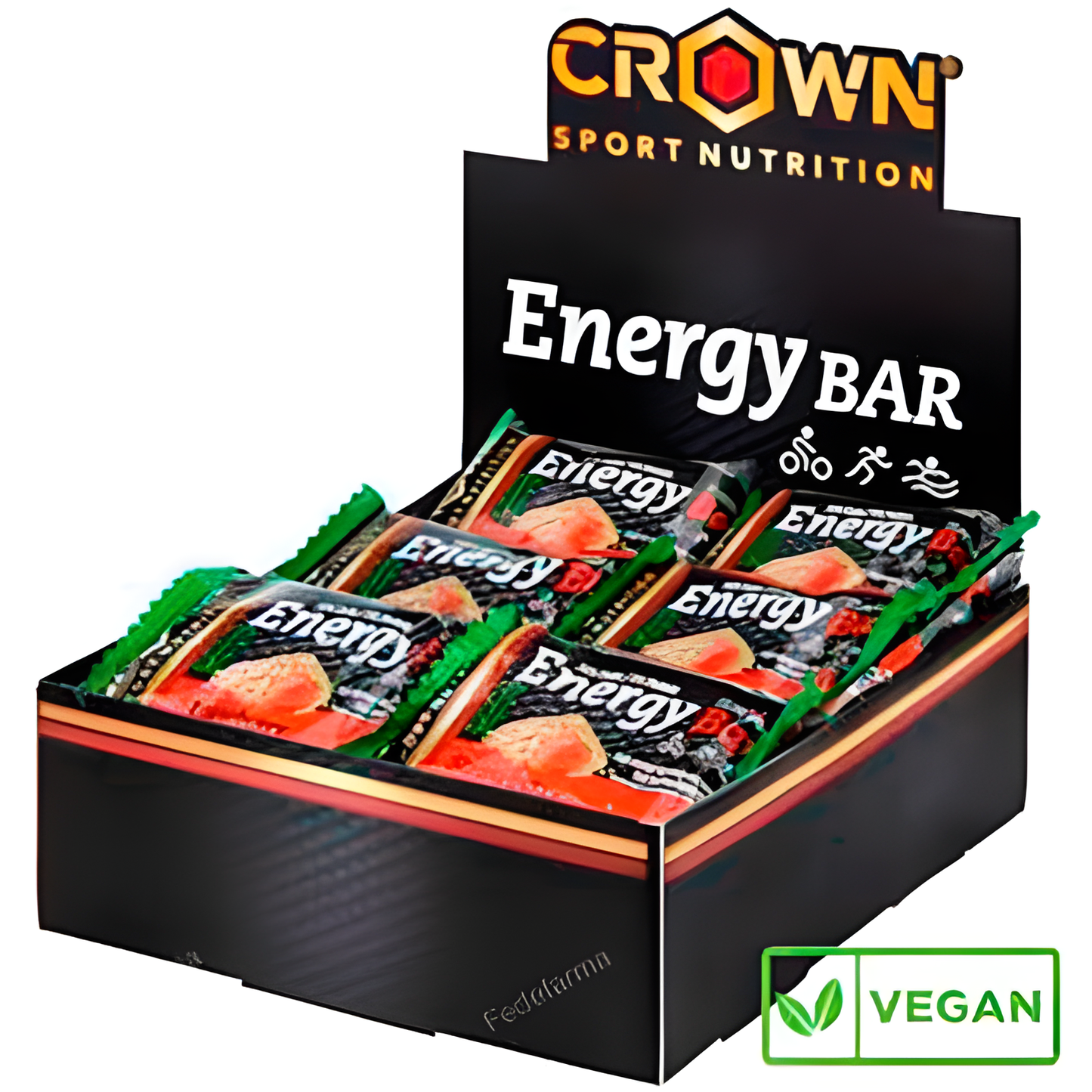 CROWN SPORT NUTRITION ENERGY VEGAN BAR STRAWBERRY FRESA 12 X 60 G