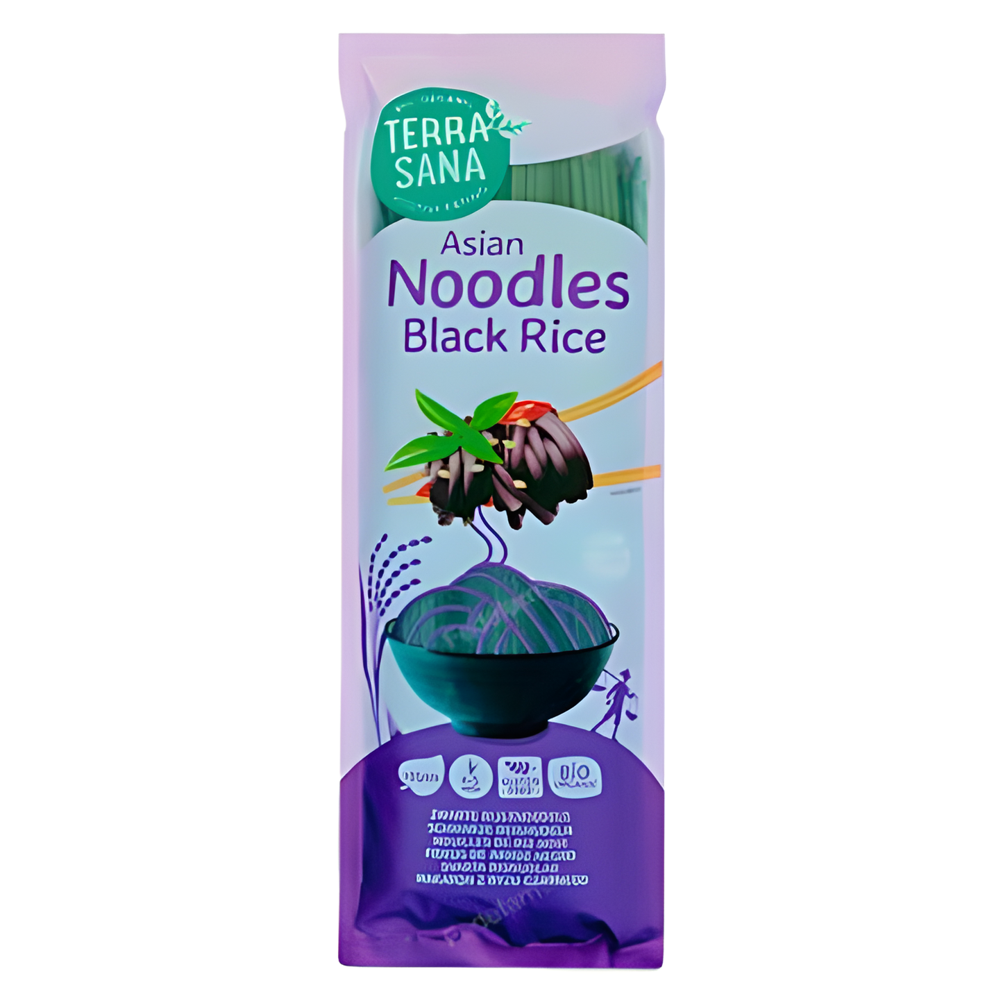 TERRASANA FIDEOS DE ARROZ NEGRO NOODLES integral 250gr VEGAN