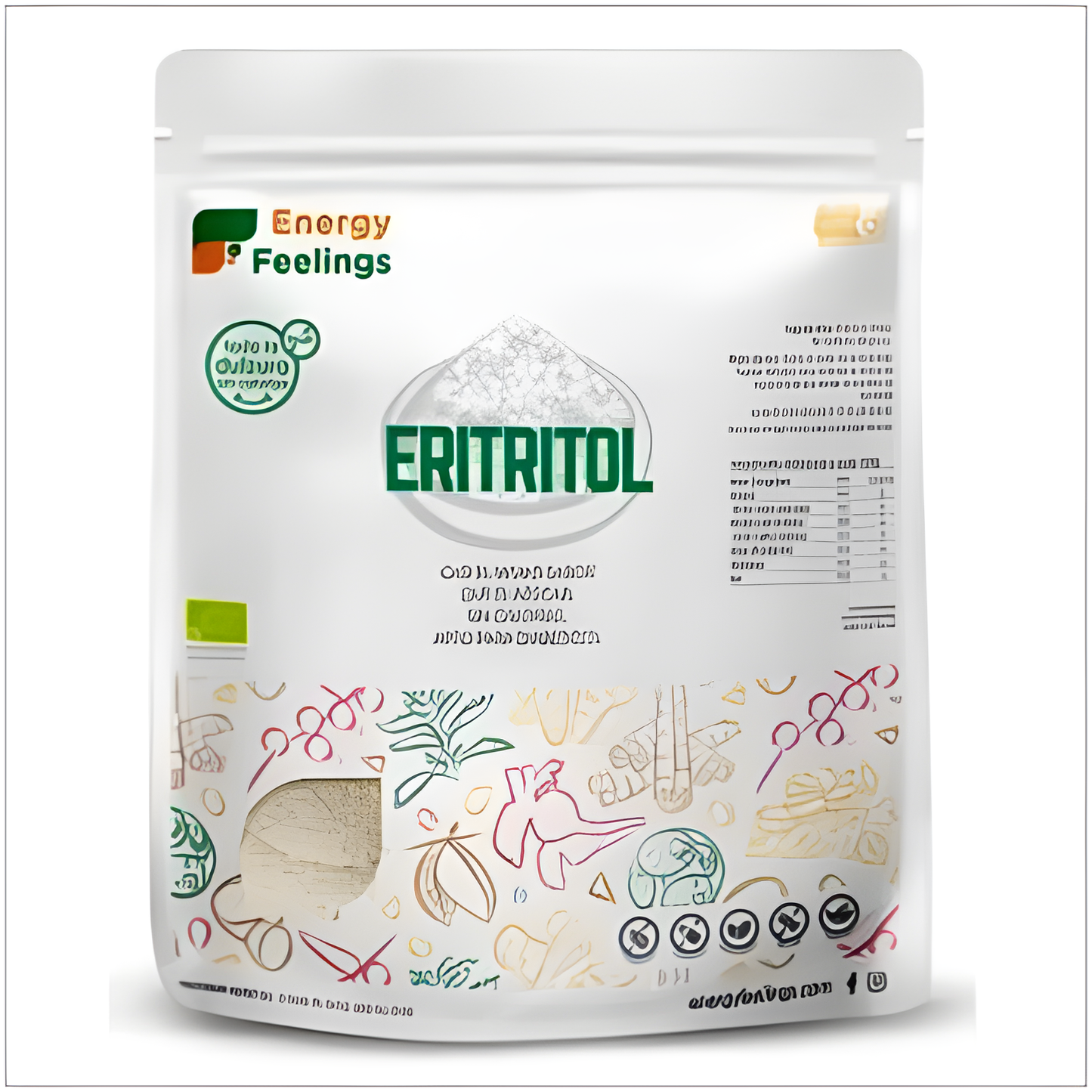 ENERGY FEELINGS ERITRITOL polvo 1 kg ECO VEGAN SG