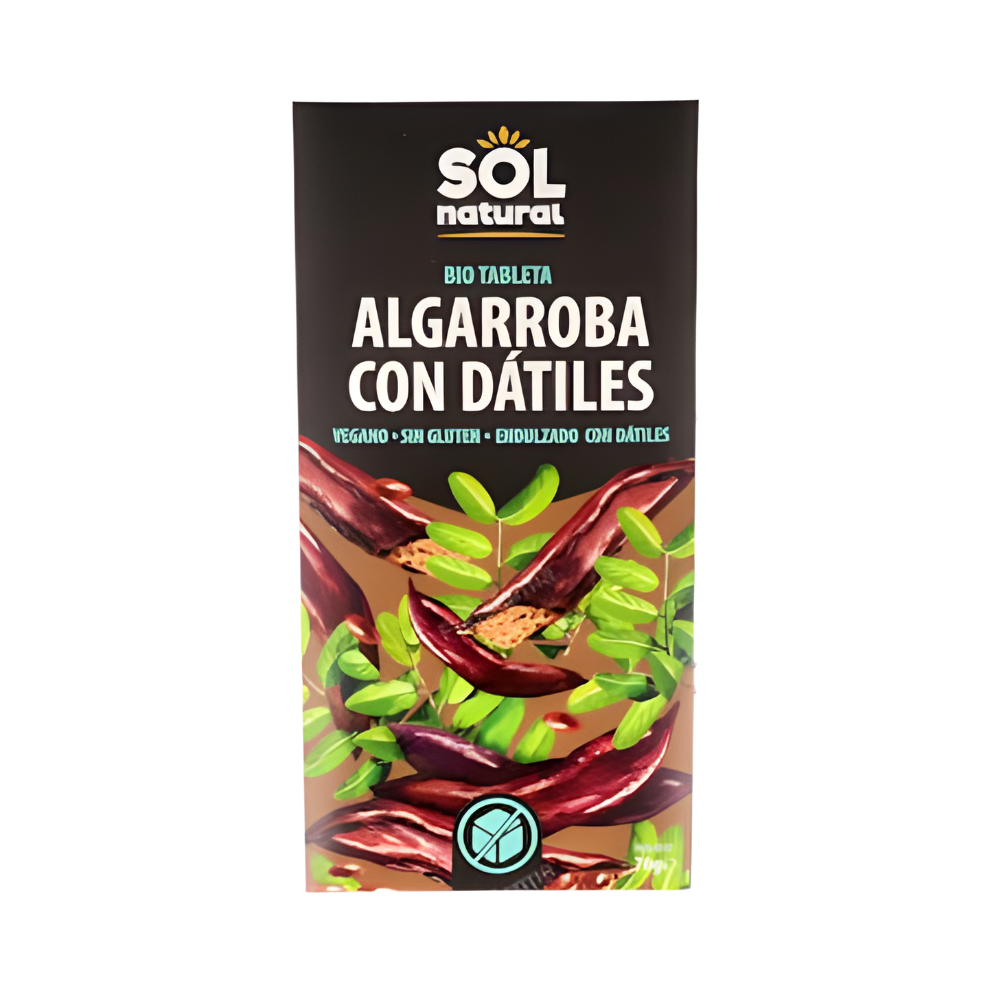SOLNATURAL ALGARROBA con datiles tableta 70gr. BIO SG VEGAN