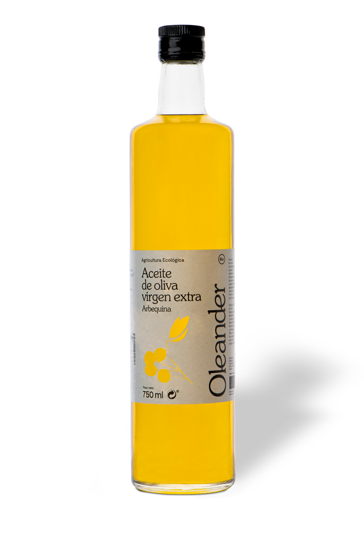 OLEANDER ACEITE DE OLIVA VIRGEN EXTRA ARBEQUINA BIO S/G 0,75 L VEGAN