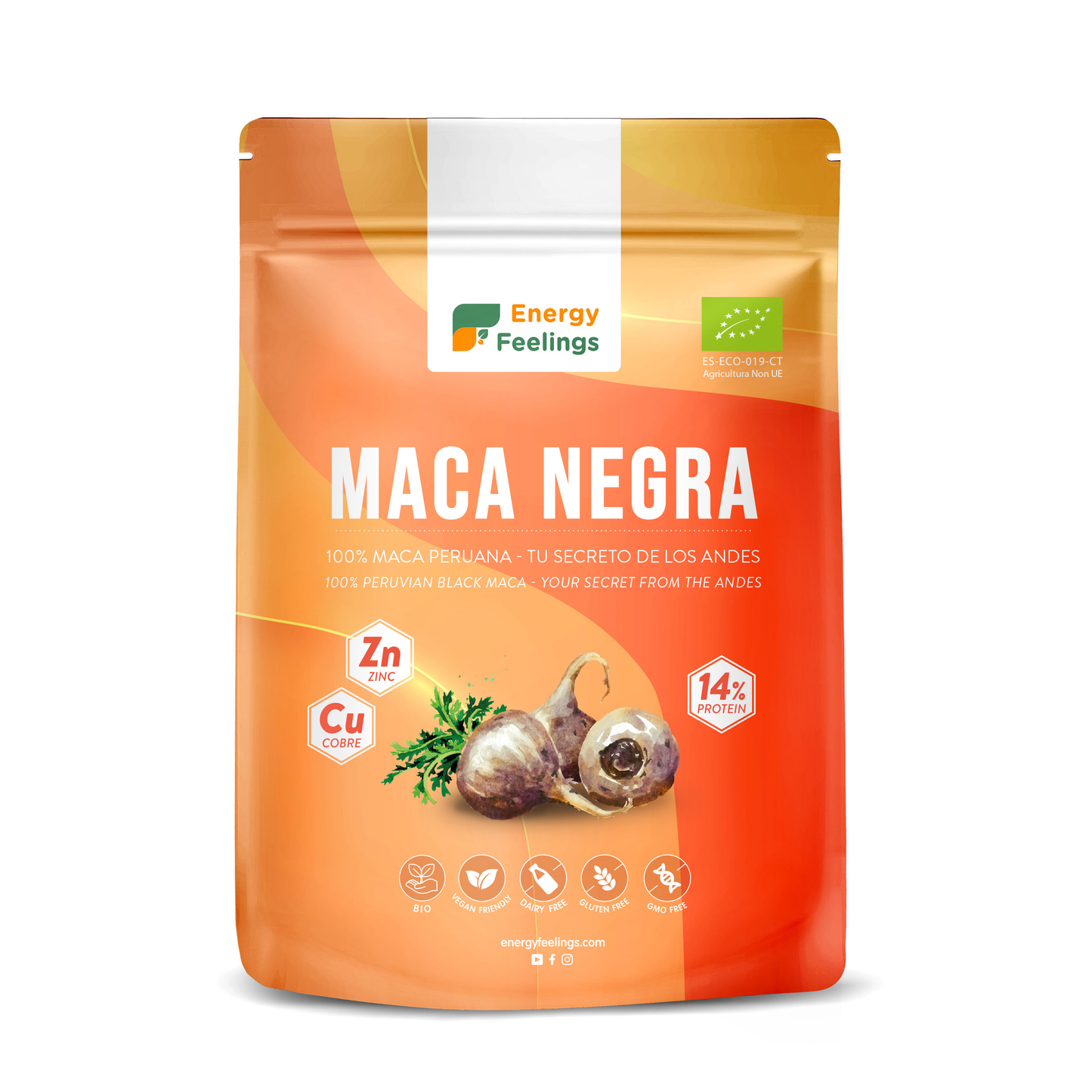 ENERGY FEELINGS MACA NEGRA polvo 1kg. ECO VEGAN SG