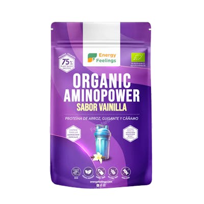 ENERGY FEELINGS ORGANIC AMINOPOWER 75% vainilla 500gr ECO VEGAN SG