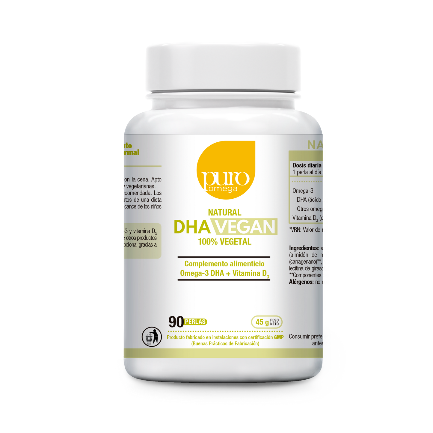 PURO OMEGA NATURAL DHA vegan 90perlas
