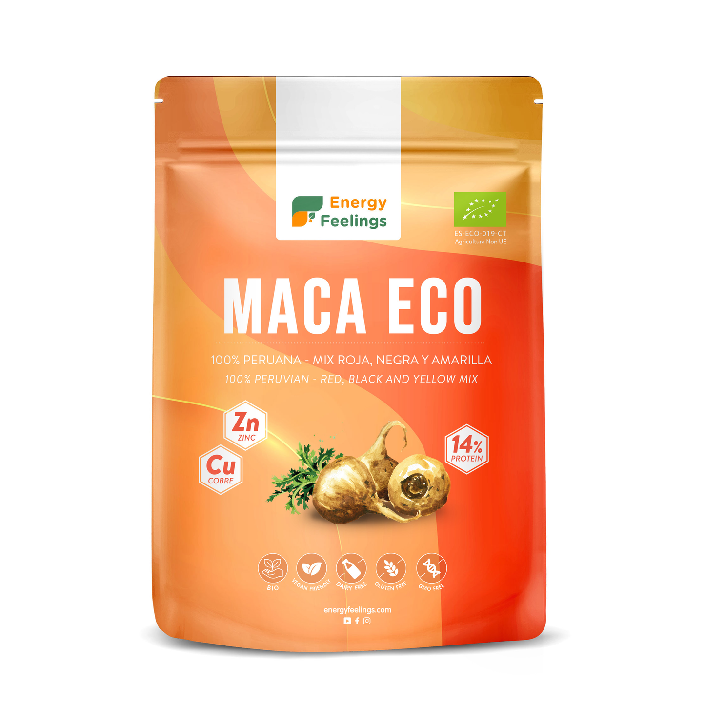 ENERGY FEELINGS MACA polvo 1kg. ECO VEGAN SG