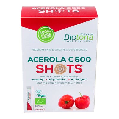 ACEROLA C 500 raw 20shots. BIO SG VEGAN