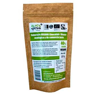 COBERTURA CHOCOLATE BLANCO 40% 225 gr BIO VEGAN
