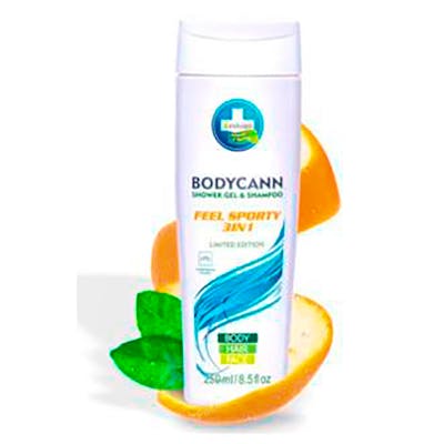 BODYCANN FEEL SPORTY 3 en 1 gel champu cañamo 250 ml VEGAN