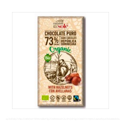 CHOCOLATE NEGRO 73% con avellanas 150g ECO SG VEGA
