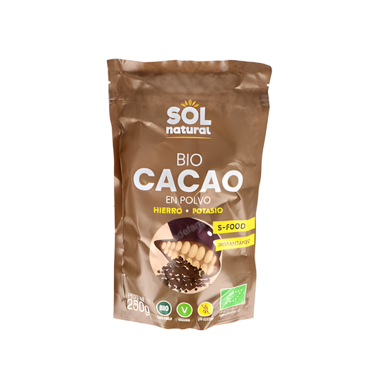 SOLNATURAL CACAO en polvo 250gr. BIO VEGAN SG