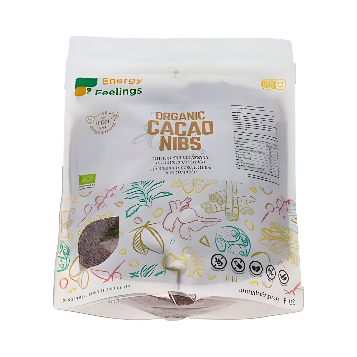ENERGY FEELINGS CACAO CRIOLLO nibs 1kg. ECO VEGAN SG