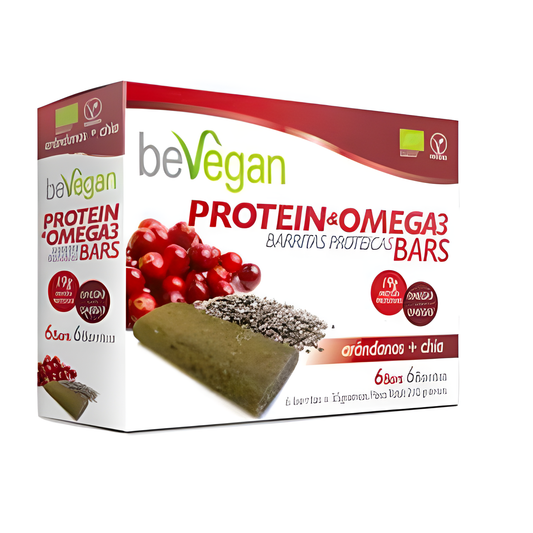 BEVEGAN BARRITAS PROTEICAS-ANTIOX arandano+chia 6uds. BIO VEGAN
