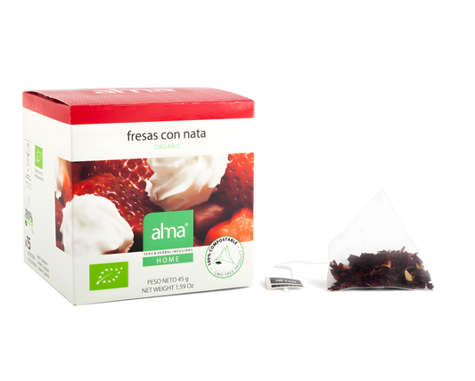Alma Home Fresas con Nata Infusion 15 Piramides. Eco Vegan