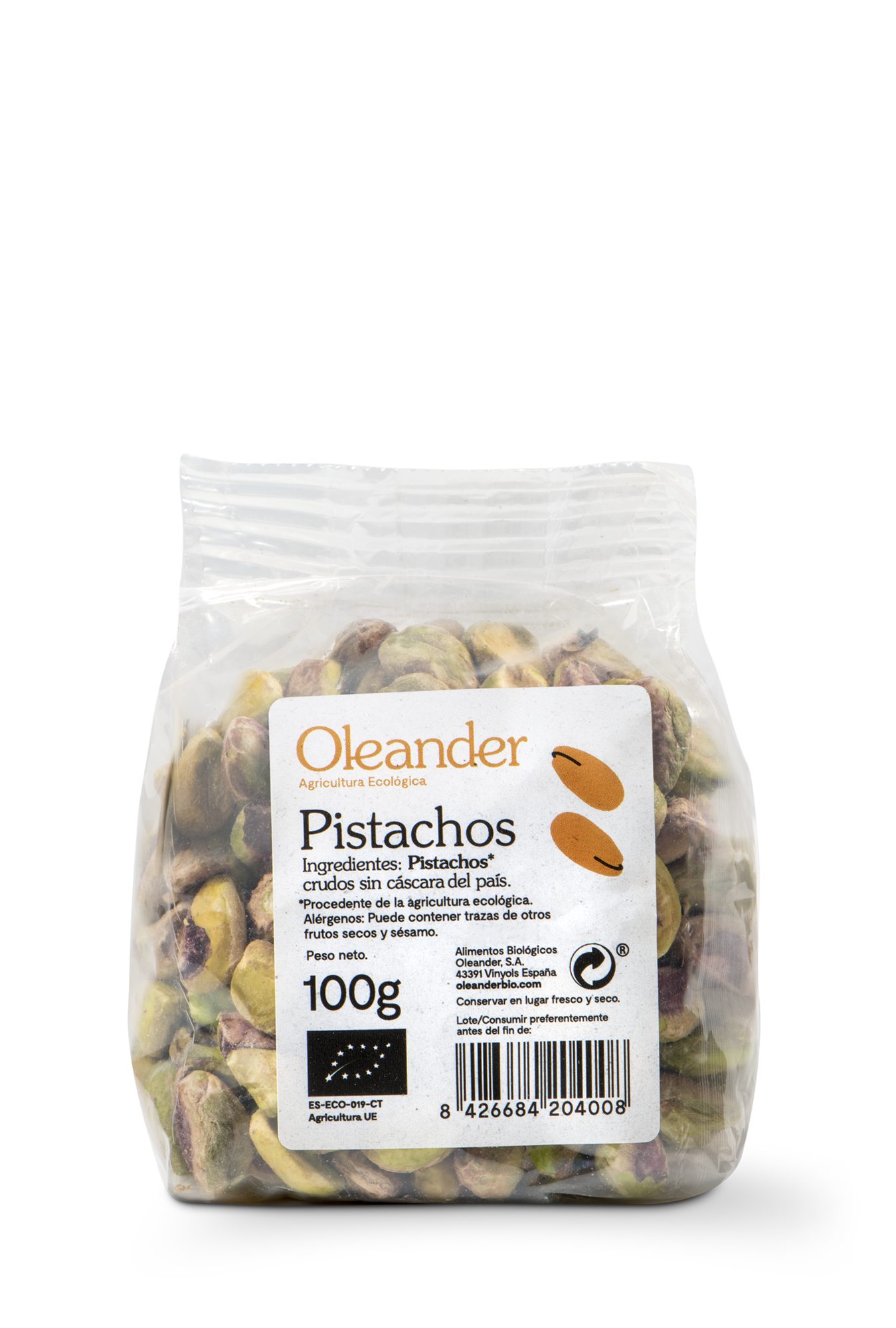 Oleander Pistacho en Grano Crudo Bio S/g 100 G Vegan