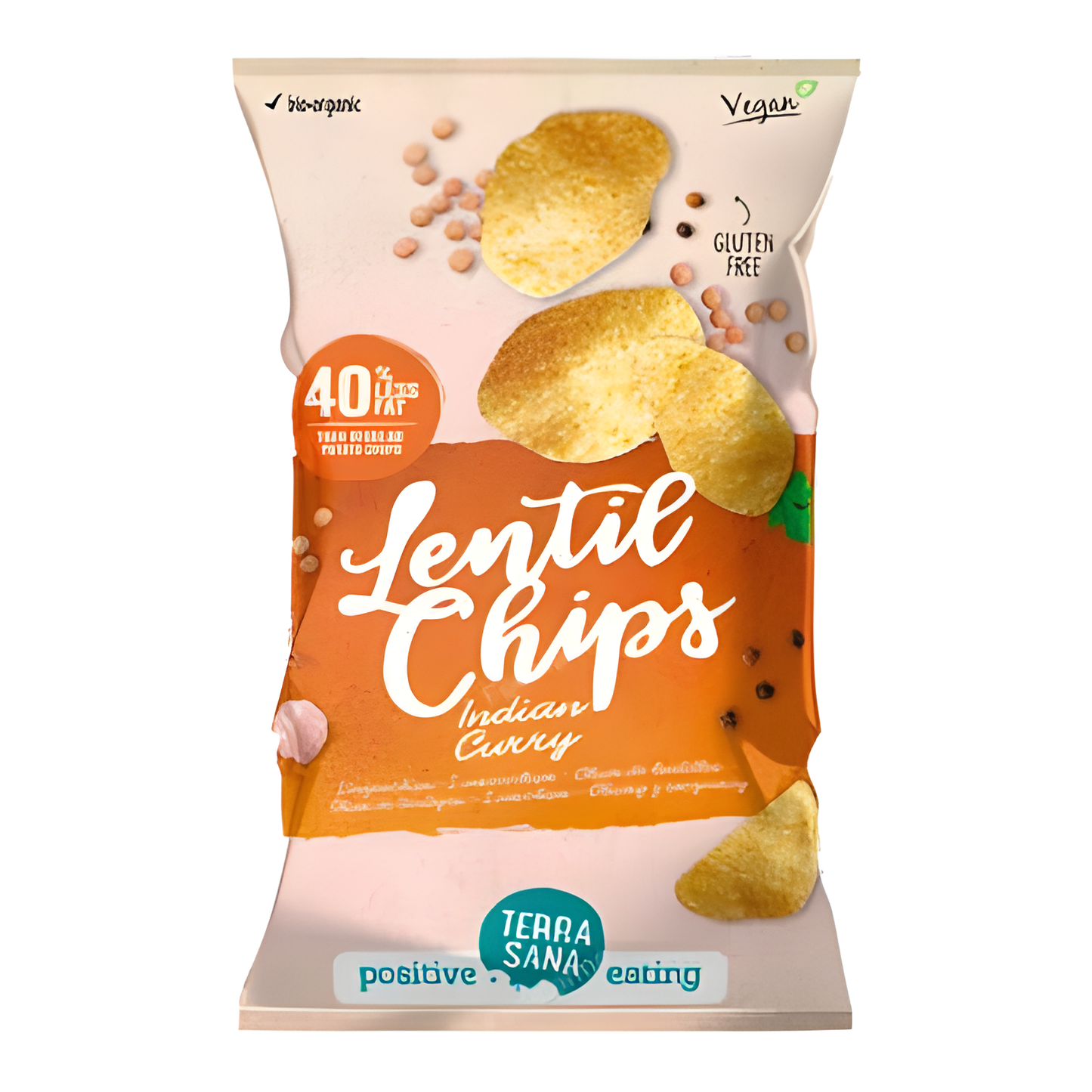 TERRASANA CHIPS DE LENTEJAS con curry 75gr. VEGAN