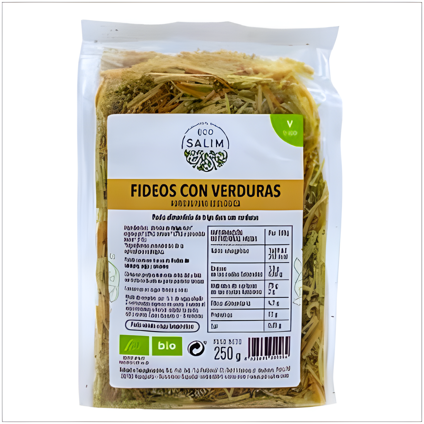 ECO SALIM FIDEOS FINOS con verduras 250gr. BIO VEGAN