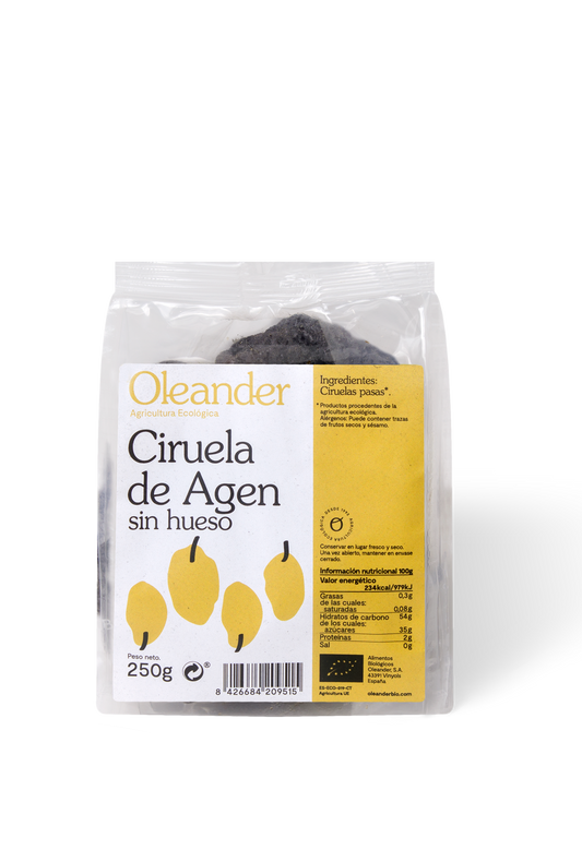 Oleander Ciruelas Agen sin Hueso Bio S/g 250 G Vegan