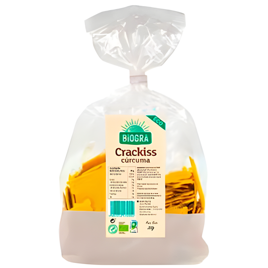 BIOGRA CRACKISS ESPELTA CURCUMA PIMIENTA 250 gr BIO VEGAN