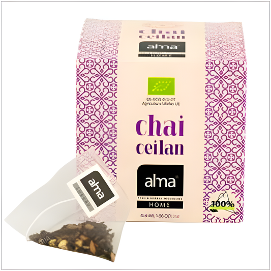 Alma Home Te Ceilan Chai Infusion 15 Piramides. Eco Vegan