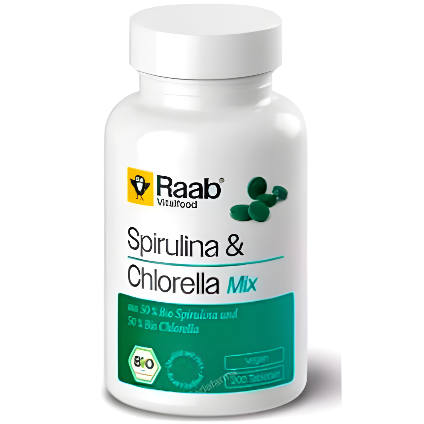 RAAB VITALFOOD ALGA SPIRULINA+CHLORELLA 440mg 200 comp BIO VEGAN SG