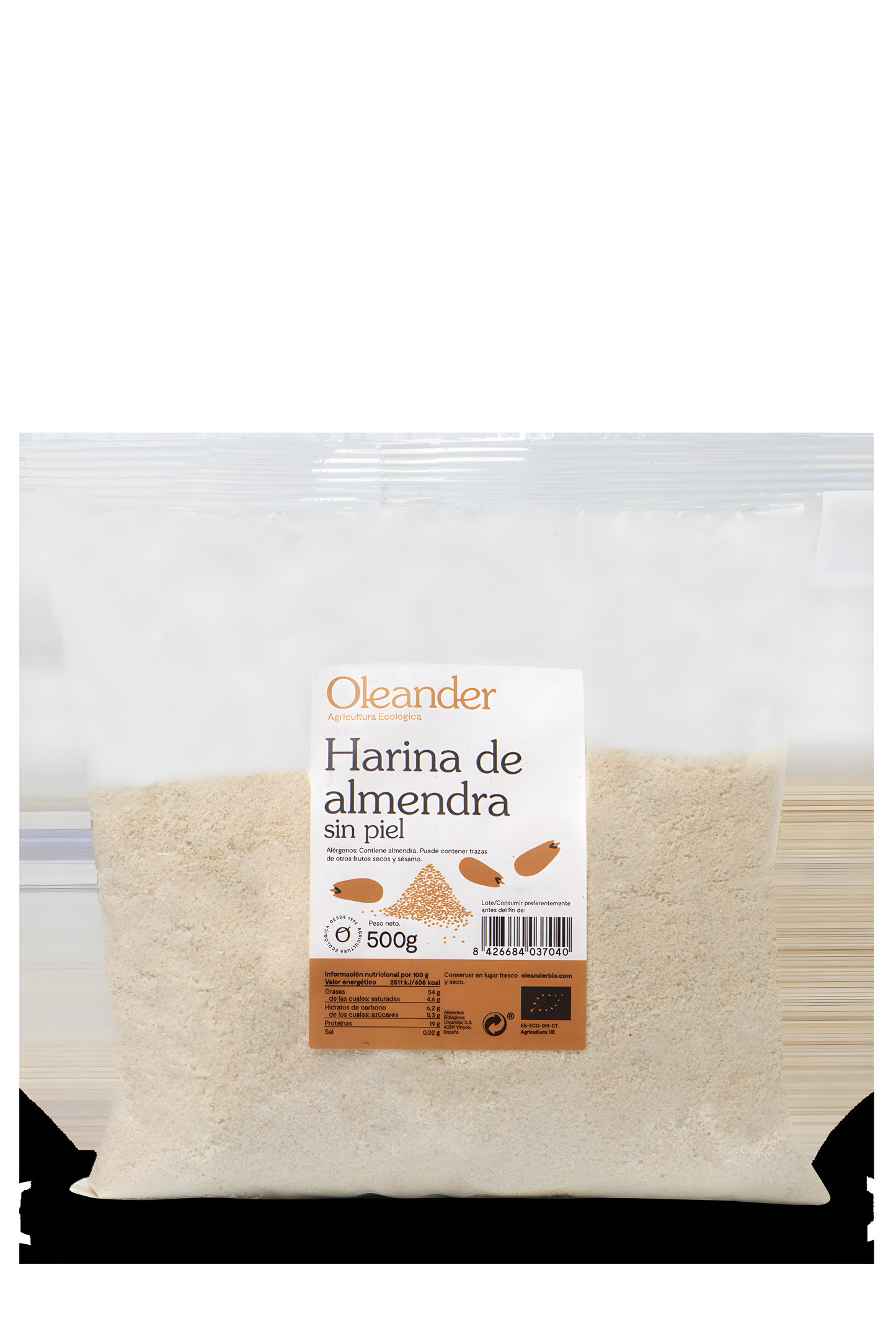 Oleander Harina de Almendra Pelada Bio S/g 500g Vegan