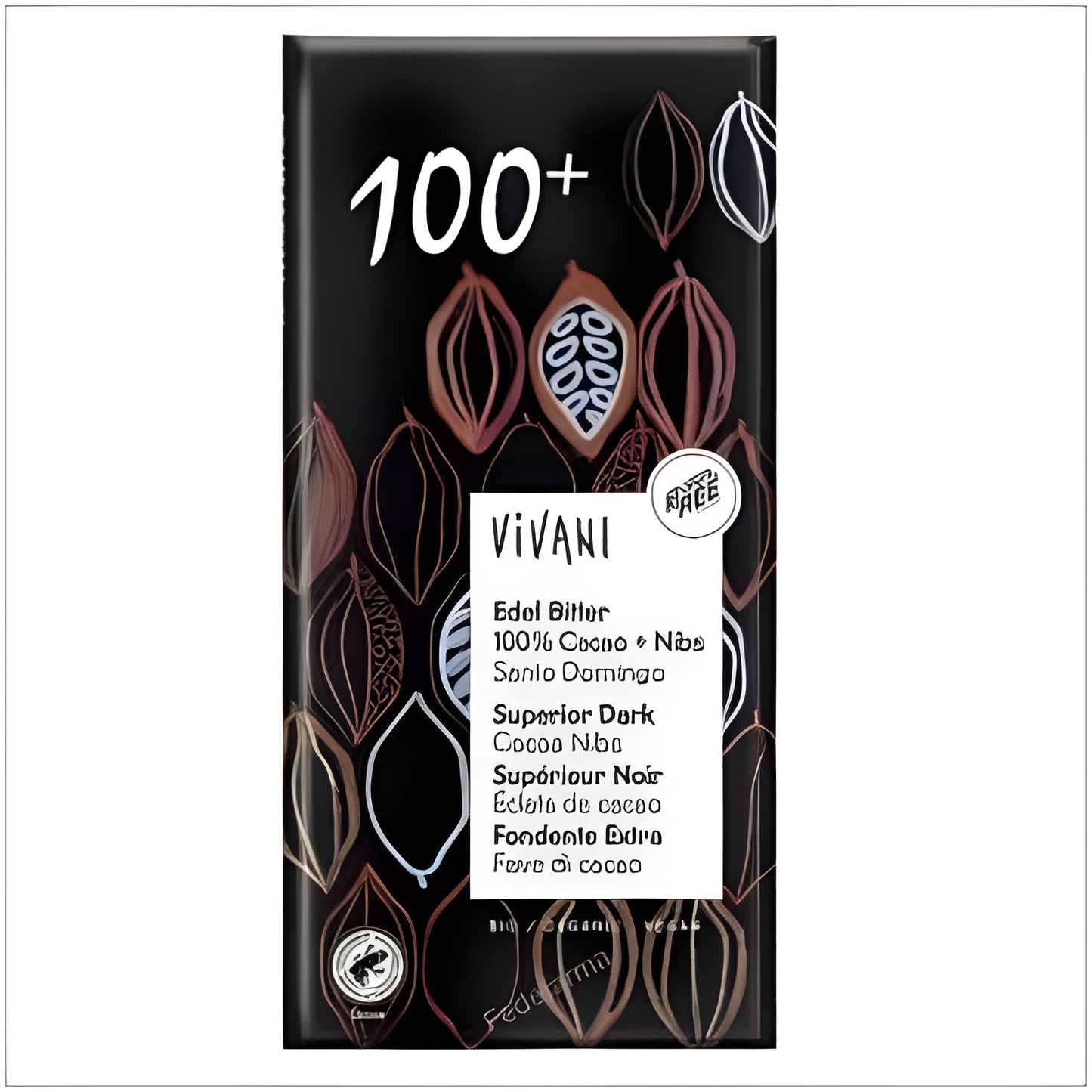 VIVANI CHOCOLATE NEGRO SUPERIOR 100% nibs cacao 80g VEGAN