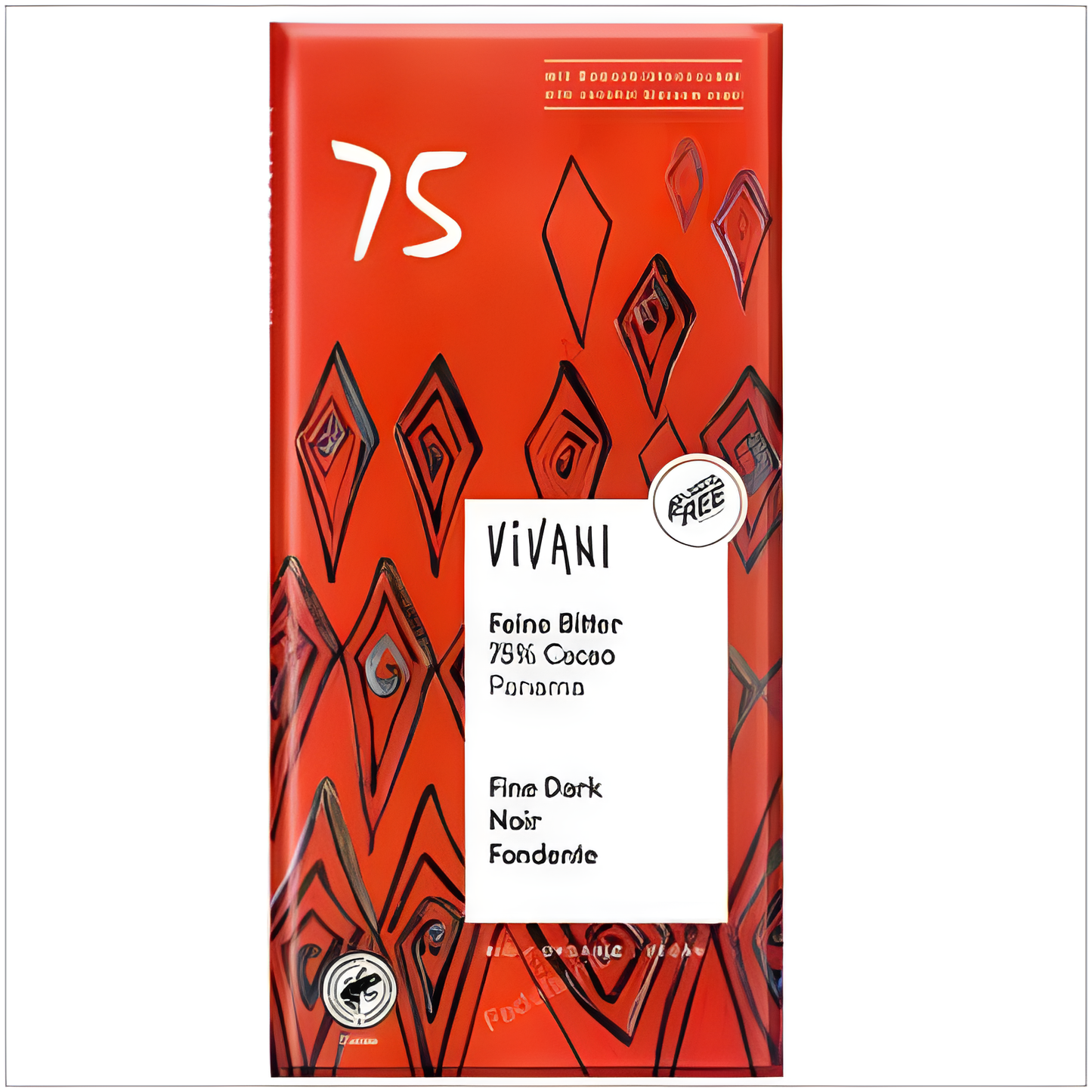 VIVANI CHOCOLATE NEGRO PANAMA 75% azucar coco 80gr. VEGAN