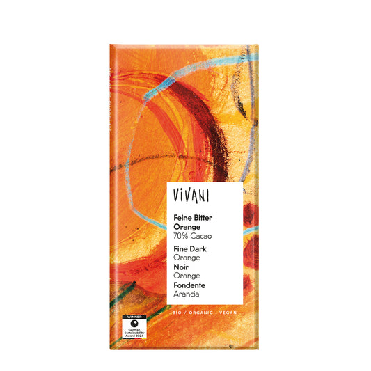 VIVANI CHOCOLATE NEGRO 70% con naranja 100gr. BIO VEGAN