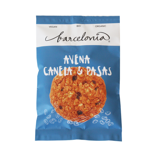 BARCELONIA COOKIES ECO VEGANAS AVENA CANELA & PASAS 50 G