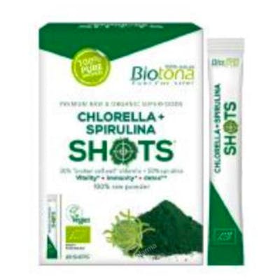 CHLORELLA+ESPIRULINA raw 20shots. BIO SG VEGAN