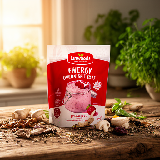 LINWOODS ENERGIA AVENA OVERNIGHT fresa 300 gr VEGAN SG