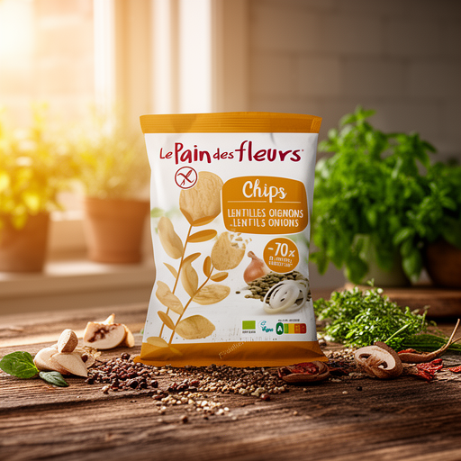 LE PAIN DES FLEURS CHIPS DE LENTEJAS con cebolla 50gr. BIO SG VEGAN