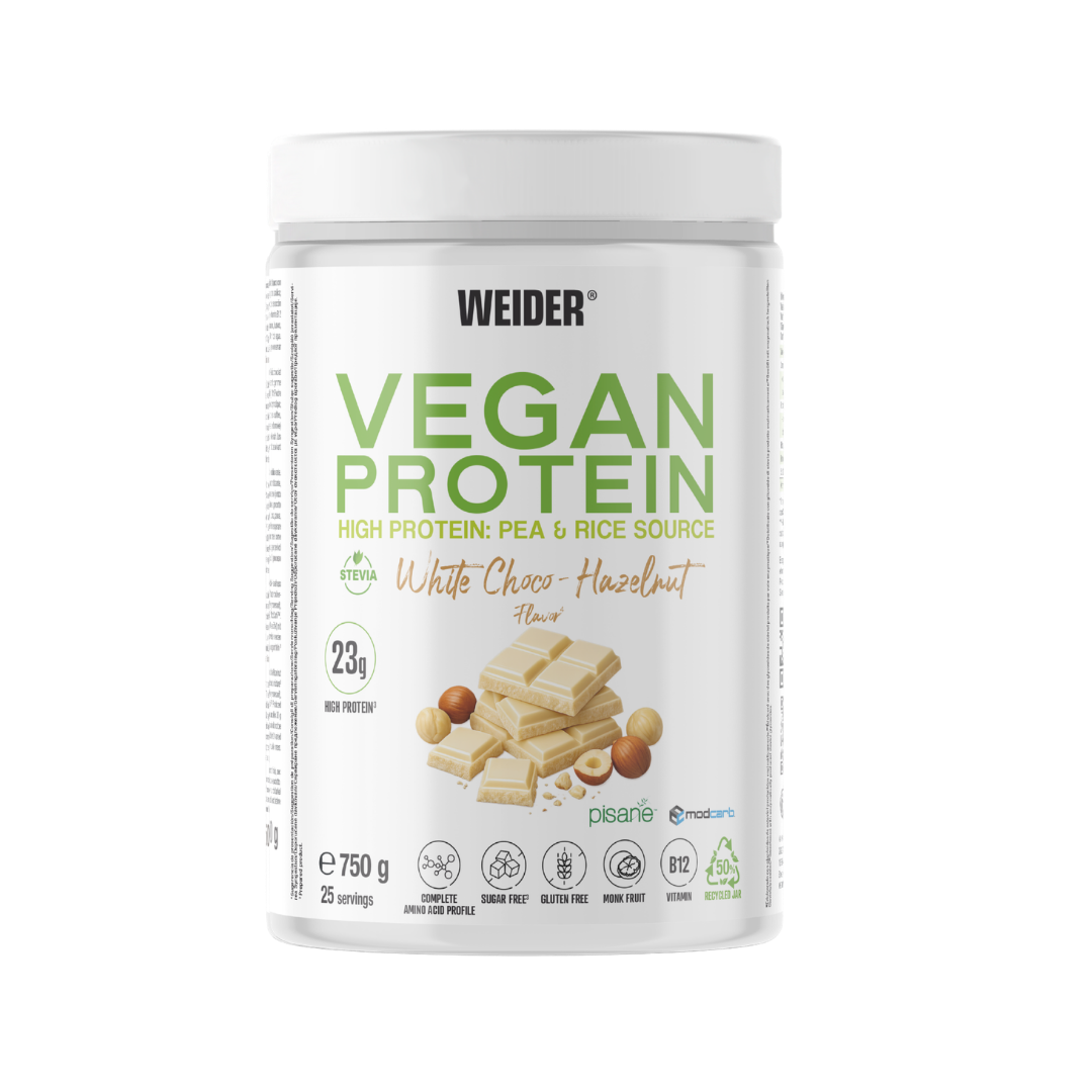 WEIDER VEGAN PROTEIN 750 GR CHOCO BLANCO - AVELLANA